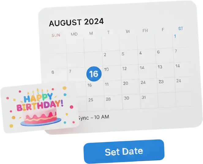 Calendar with delivery dates
